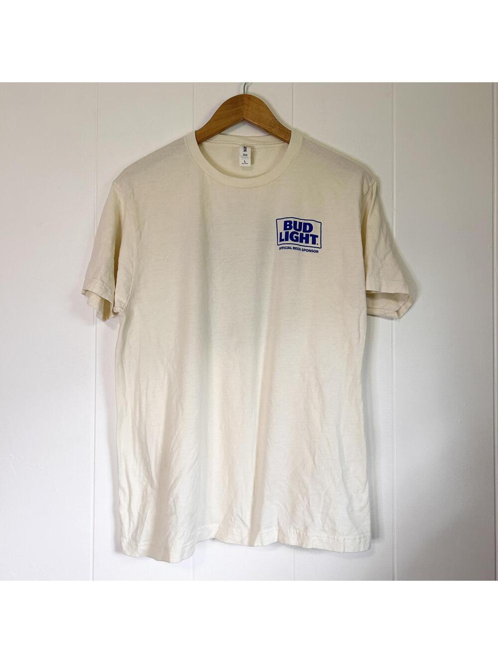 NFL Bud Light Beer Blue Graphic Short Sleeve T-shirt Men's Large